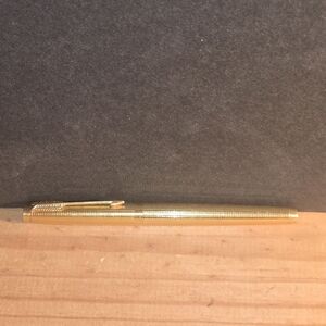 RARE CROSSHATCH GOLD FILLED PARKER 75 CISELE W/ 14K NIB FOUNTAIN PEN COMPLETE